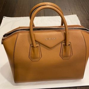Givenchy Medium Antigona Leather Satchel Camel